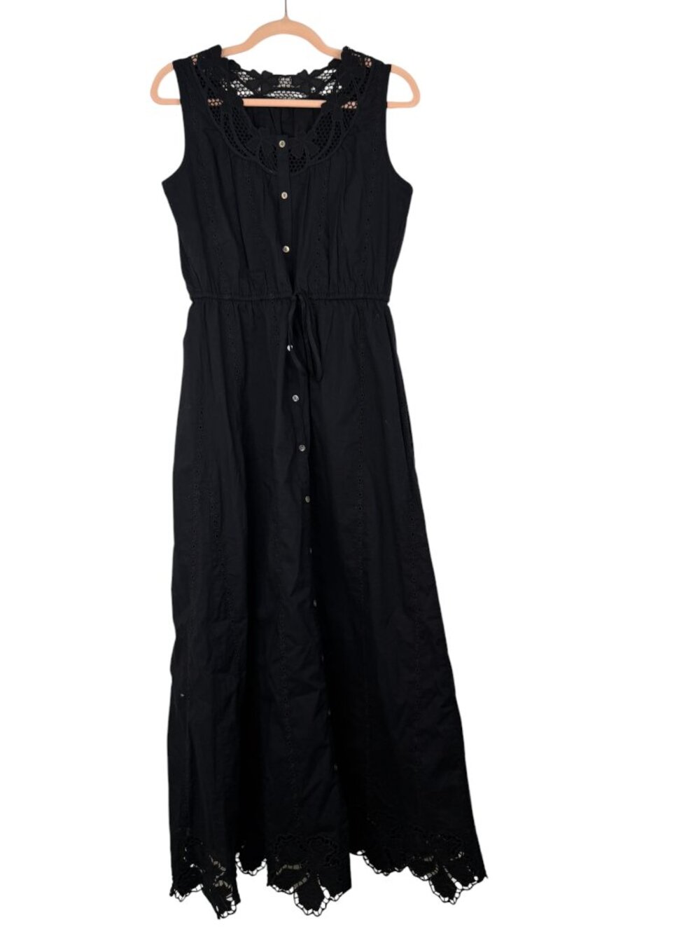 NWOT Rails Lorina Cotton Maxi Dress- Black- S- Eyelet- MSRP $288 - Picture 5 of 16